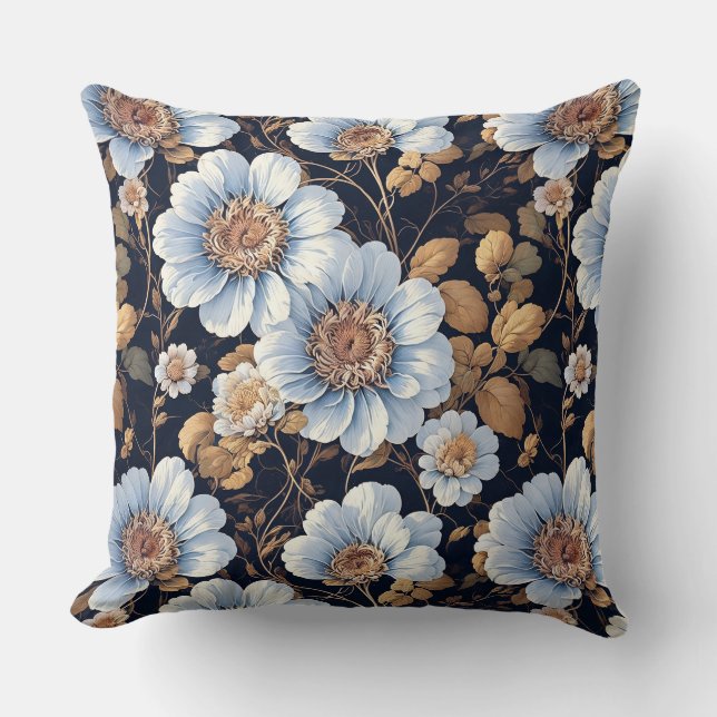 Coussin Belles Fleurs blanches élégantes (Recto)