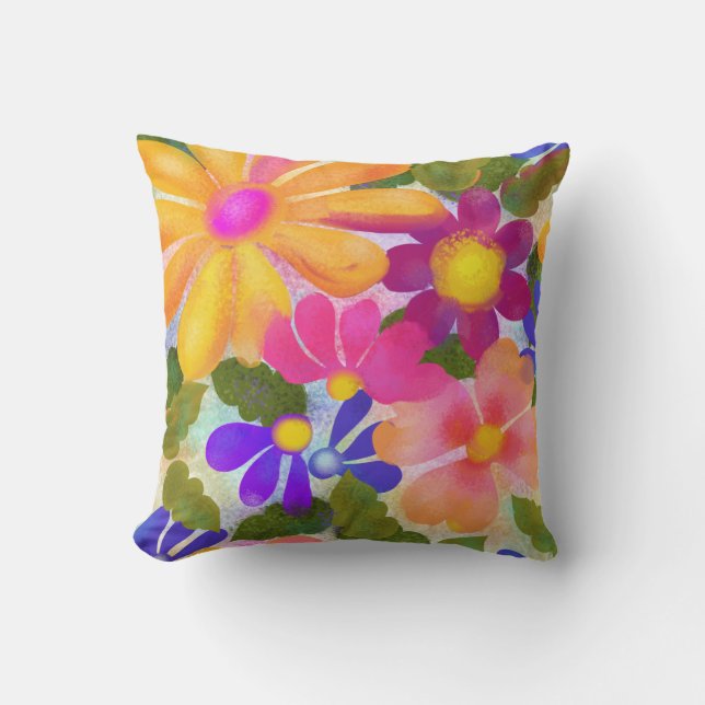 Coussin Belles Fleurs Brillantes (Recto)