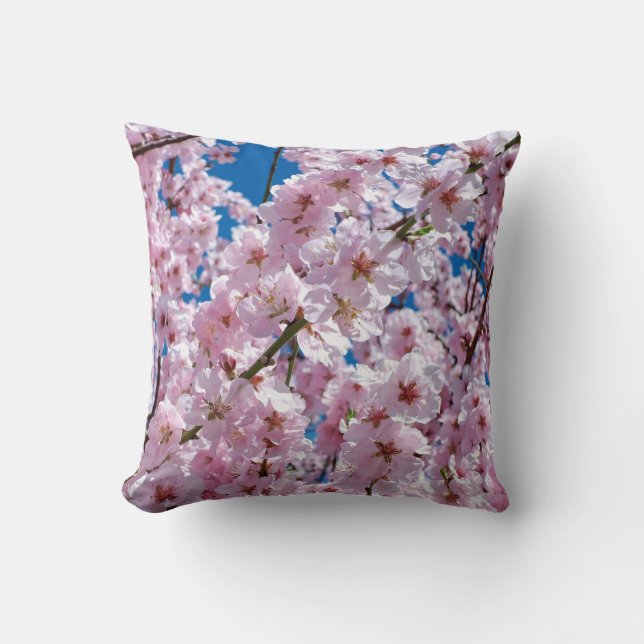 Coussin Belles fleurs de cerisiers de printemps (Recto)