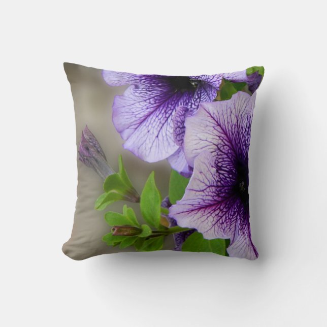 Coussin Belles fleurs de printemps violet (Recto)