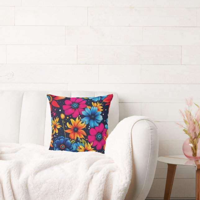 Coussin Belles fleurs et Roses sucrés (Canapé)