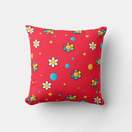 Coussin Belles fleurs mignonette motif pour chambre enfant (Recto)