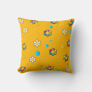 Coussin Belles fleurs mignonette motif pour chambre enfant