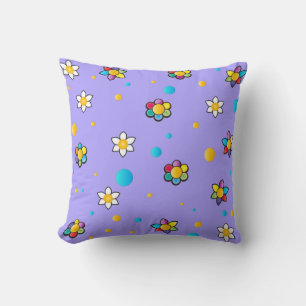 Coussin Belles fleurs mignonette motif pour chambre enfant