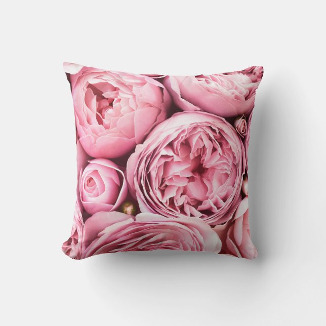 Coussin Belles fleurs roses en fleurs (Recto)