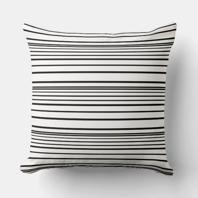 Coussin Belles rayures blanches noires (Recto)