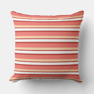 Coussin Belles rayures blanches roses