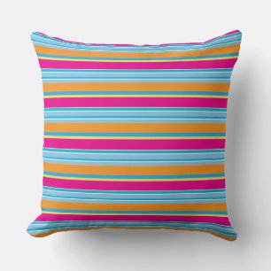 Coussin Belles rayures colorées magiques