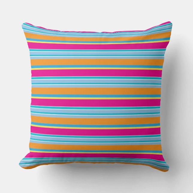 Coussin Belles rayures colorées magiques (Recto)