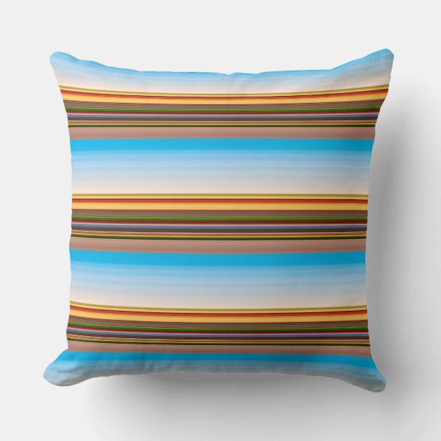 Coussin Belles rayures colorées modernes (Recto)