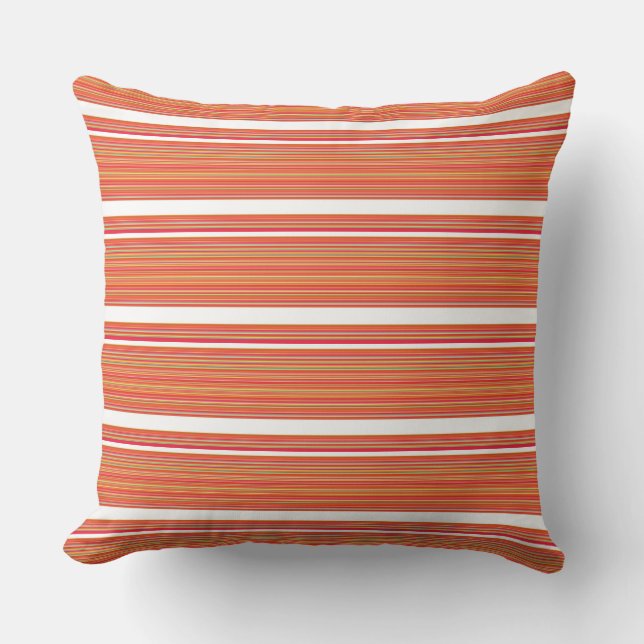Coussin Belles rayures colorées orange (Recto)