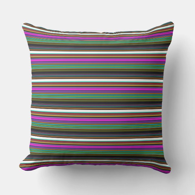 Coussin Belles rayures de néon coloré (Recto)
