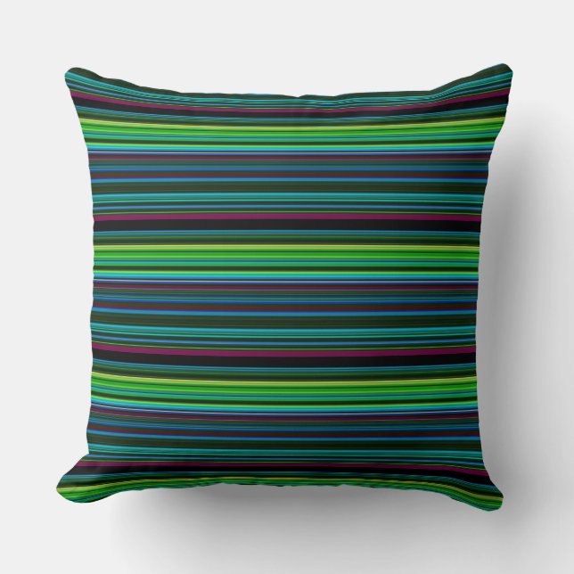 Coussin Belles rayures de néon coloré (Recto)