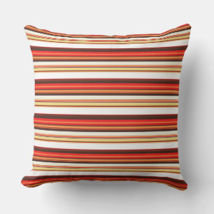 Coussin Belles rayures rouges brun