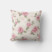 Coussin Belles Roses Roses Fête de Mariage Florale (Recto)