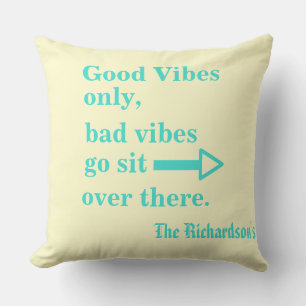 Coussin Belles Vibrations Uniquement Sable Turquoise Éléga