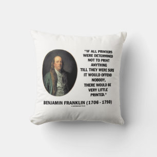 Coussin Ben Franklin Imprimantes Pour Ne Pas Imprimer Cita