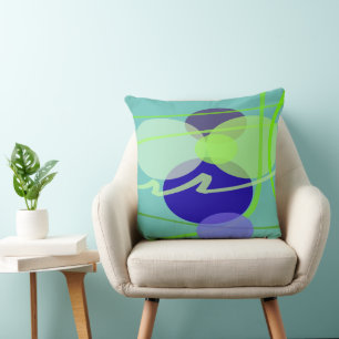 Coussin Bénédiction Au Milieu De La Tournée Et Tourne Bleu