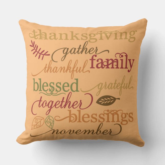 Coussin Bénédiction de Thanksgiving (Recto)