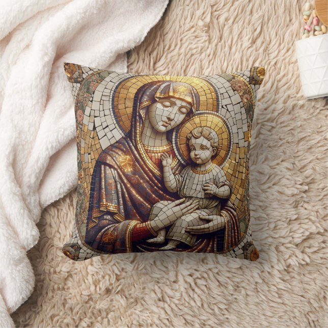 Coussin Béni Mère Marie et Bébé Jésus | Religoie (Couverture)
