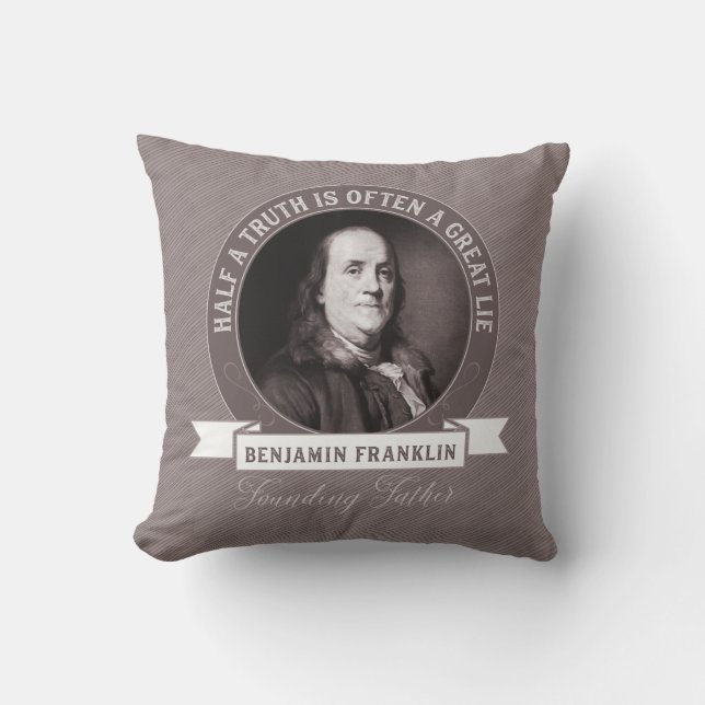 Coussin Benjamin Franklin Cite la vérité et la désinformat (Recto)