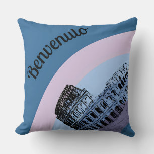 Coussin Benvenuto Rome Colosseum Art Rétro Jeu d'Oreiller