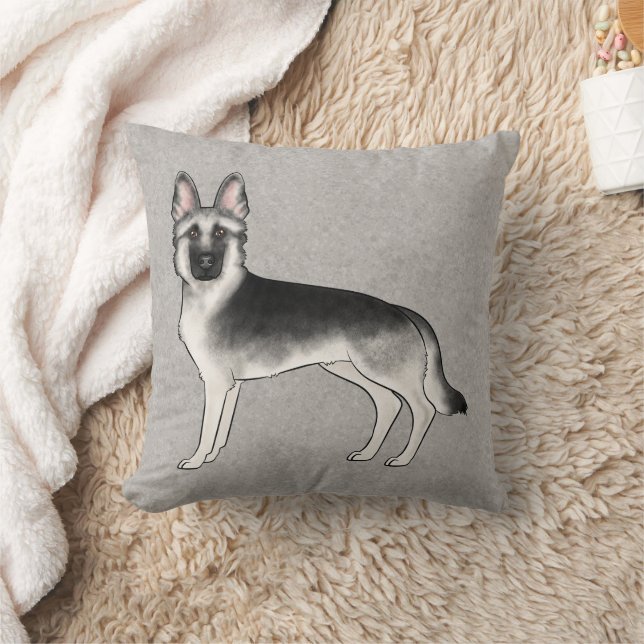 Coussin Berger Allemand Silver Sable Mignon Chien de Dessi (Couverture)