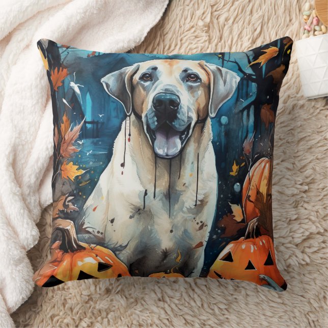 Coussin Berger Anatolien D'Halloween Avec Peur Citrouille (Couverture)