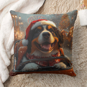 Coussin Bernese Mountain Dog Montagnes Russes Noël