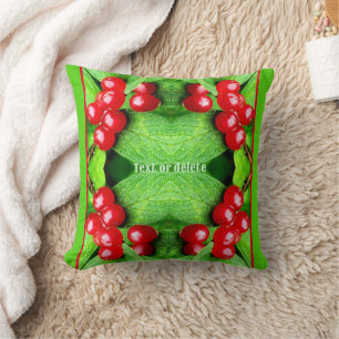 Coussin Berries Rouges Avec Raindrops Nature Personnalisée