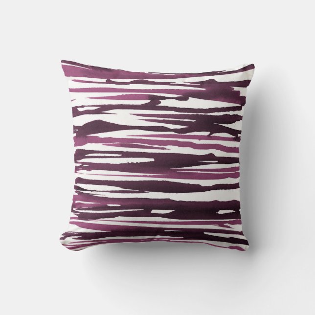 Coussin Berry Watercolor Abstrait Stripes (Recto)