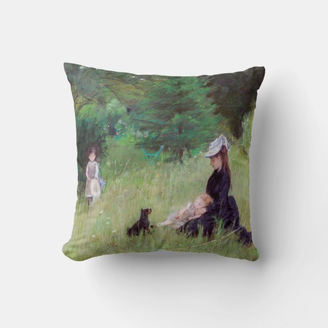 Coussin Berthe Morisot - Dans un parc (Recto)