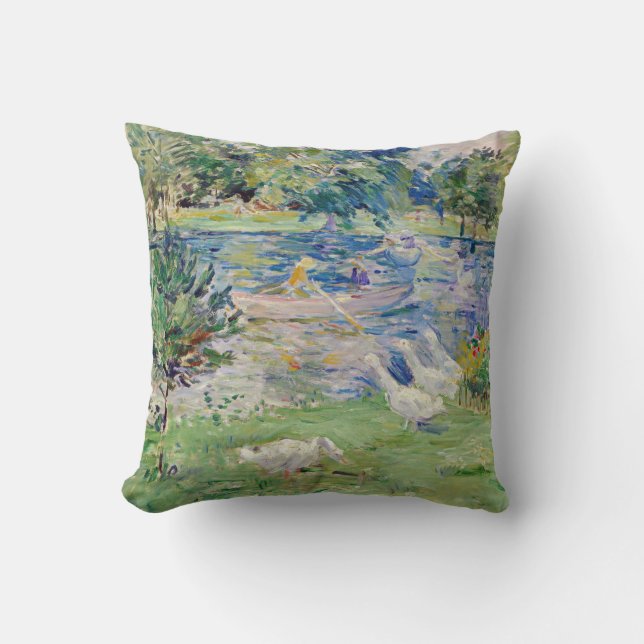 Coussin Berthe Morisot - Fille en bateau avec oie (Recto)