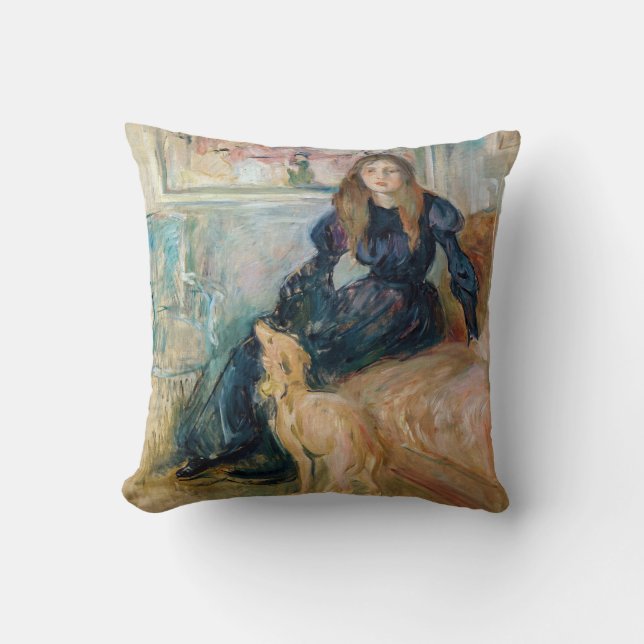 Coussin Berthe Morisot - Julie et son Greyhound Laerte (Recto)