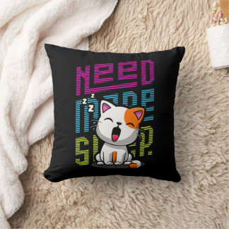 Coussin Besoin de plus de sommeil | Funny Cat expression d