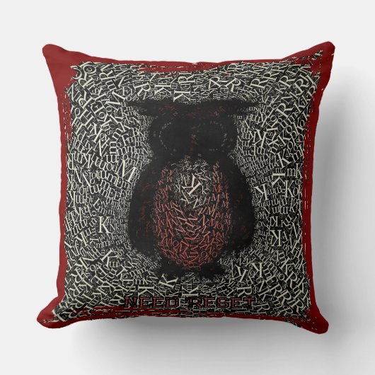 Coussin Besoin de réinitialiser drôle (Recto)