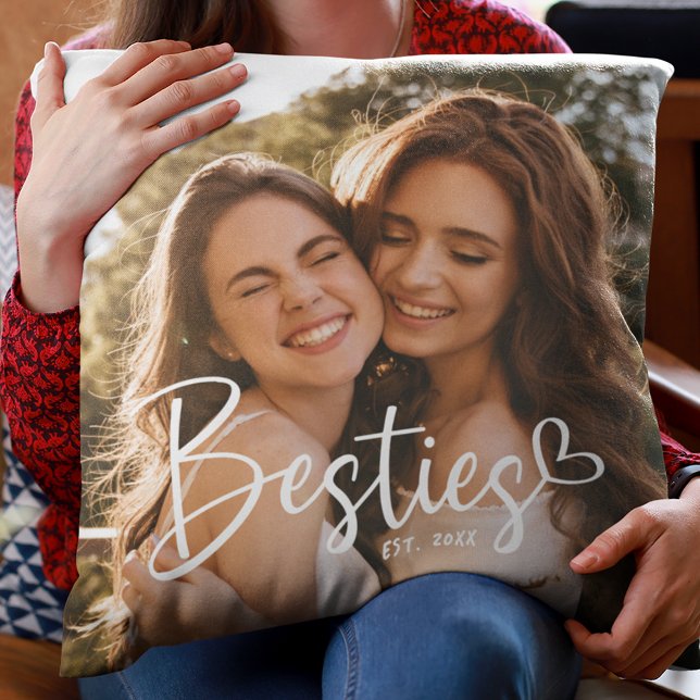 Coussin Besoins de l'année personnalisée BFF Moderne Scrip (Créateur téléchargé)