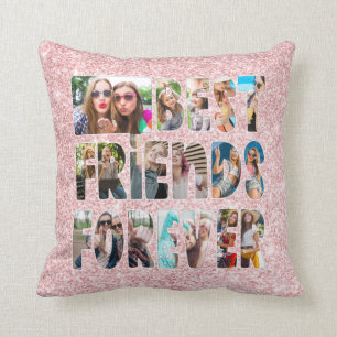 Coussin BEST AMIS CONTINUEL Lettres Parties scintillant ph