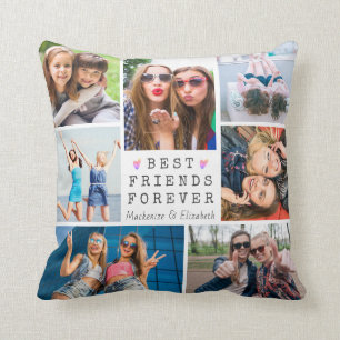 Coussin BEST AMIS Modernes POUR TOUJOURS Photo Collage Bla