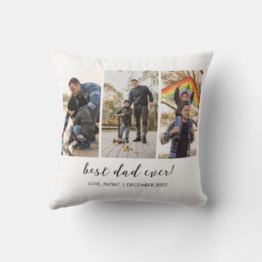 Coussin Best Dad Ever Keepsake Multi Photo (Verso)