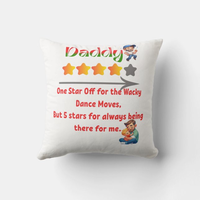 Coussin Best Daddy Ever - Drôle cadeau de fête des pères (Verso)