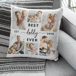 Coussin Best Daddy Ever - Fête des pères Photo Collage<br><div class="desc">Célébrez votre père avec la Fête des pères "Best Daddy Ever" Photo Collage Jetez l'oreiller, un mélange parfait de confort et de sentimentalité. Cet oreiller à jetons personnalisé présente un collage photo magnifiquement arrangé, vous permettant de mettre en valeur des moments chéris et des souvenirs spéciaux avec votre père. Le...</div>