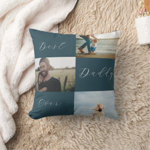 Coussin "Best Daddy Ever : garde photo de famille personna