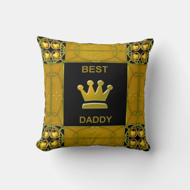 Coussin Best Daddy Golden Crown (Recto)