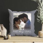 Coussin Best Day Ever Photo Script Nouveau Mariage Date<br><div class="desc">Fêtez pour toujours ! Notre coussin de script photo "Best Day Ever" avec votre date de mariage - souvenirs dans chaque flaque. Parfait pour le nid d'amour des jeunes mariés ! 💍 💖 #BestDayEver #WeddingBliss Un beau souvenir du meilleur jour : Une calligraphie de script féminin branchée dans ce design...</div>