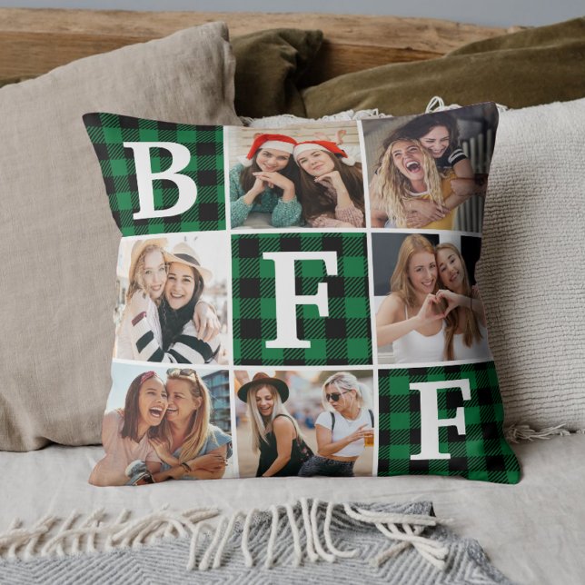 Coussin Best Friend BFF Photo Collage Friendship Gift  (Créateur téléchargé)