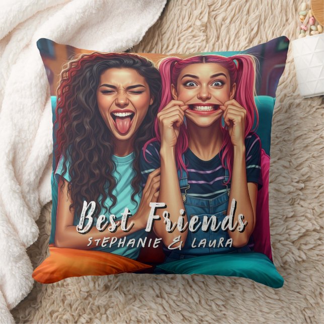 Coussin Best Friends Funny Faces  (Couverture)