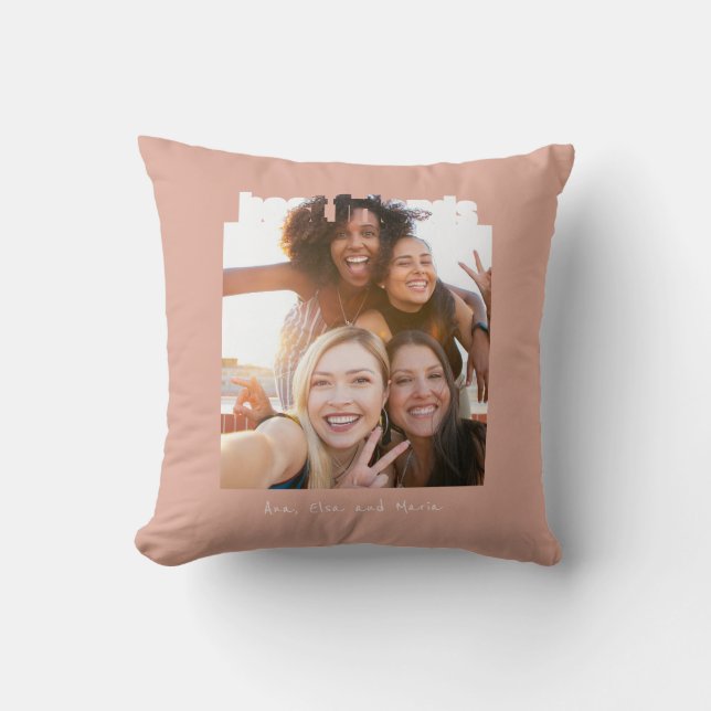 Coussin Best Friends Photo Modern Bff Besties Amitié T (Recto)