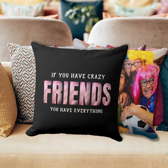Coussin Best Friends Saying Photo Keepsake Throw Pillow (Créateur téléchargé)