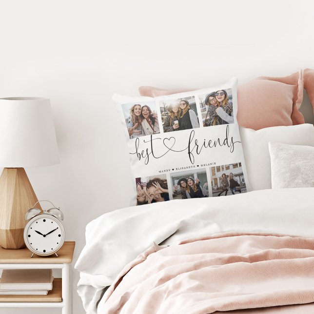 Coussin Best Friends Script Venin For Friends Photo Collag (Créateur téléchargé)